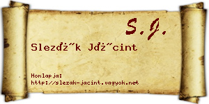 Slezák Jácint névjegykártya